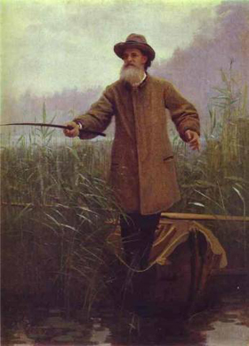 И. Крамской. Портрет Аполлона Майкова на рыбалке. 1880 г.